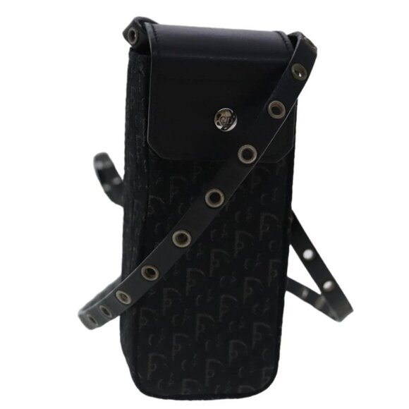 Christian Dior Trotter Canvas Shoulder Pouch Black Silver - Picture 1 of 15